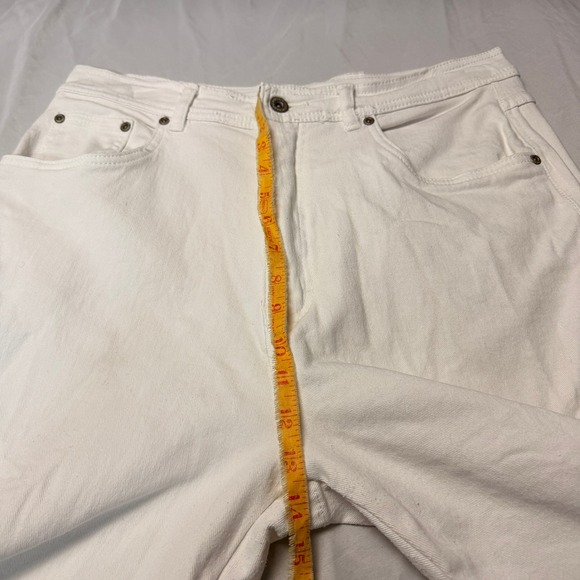 Bill‎ Blass Mom High Rise Jeans White Denim Y2K Preppy Straight Leg Size 18 - Picture 7 of 10